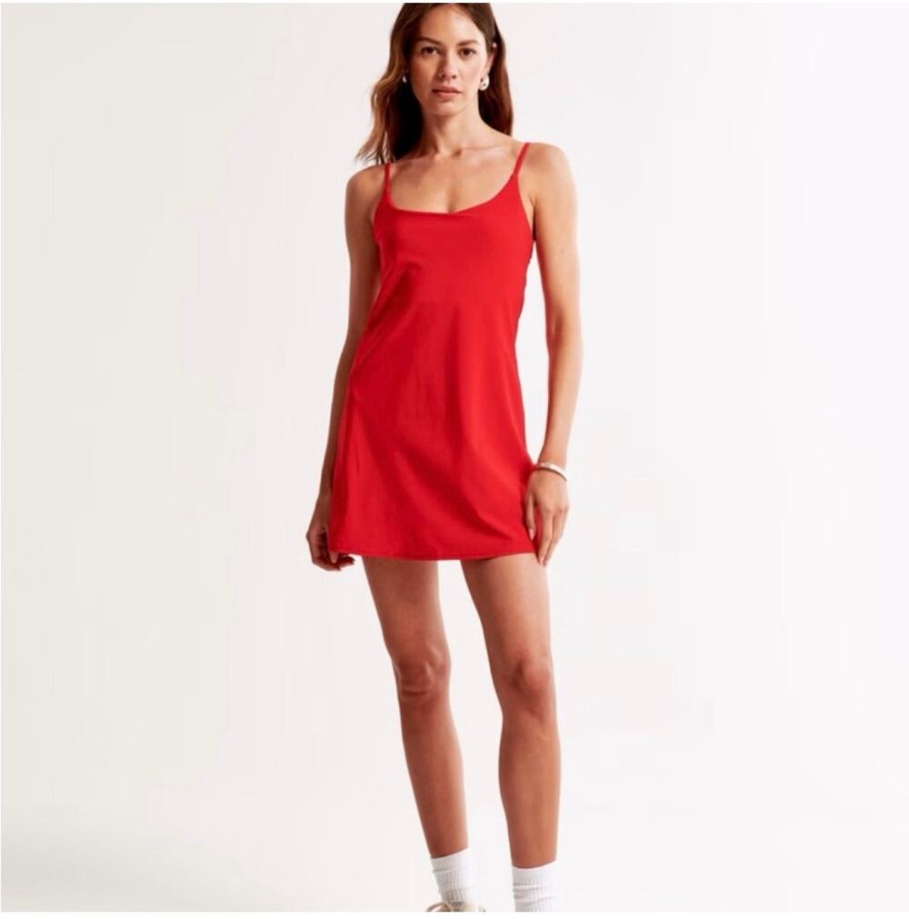 Halara Dress Women XL Long Bright Red Strappy Athletic Mini Active Sporty Casual